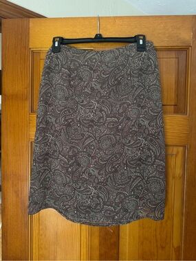 Charter Club Paisley Pencil Skirt in Brown and Taupe